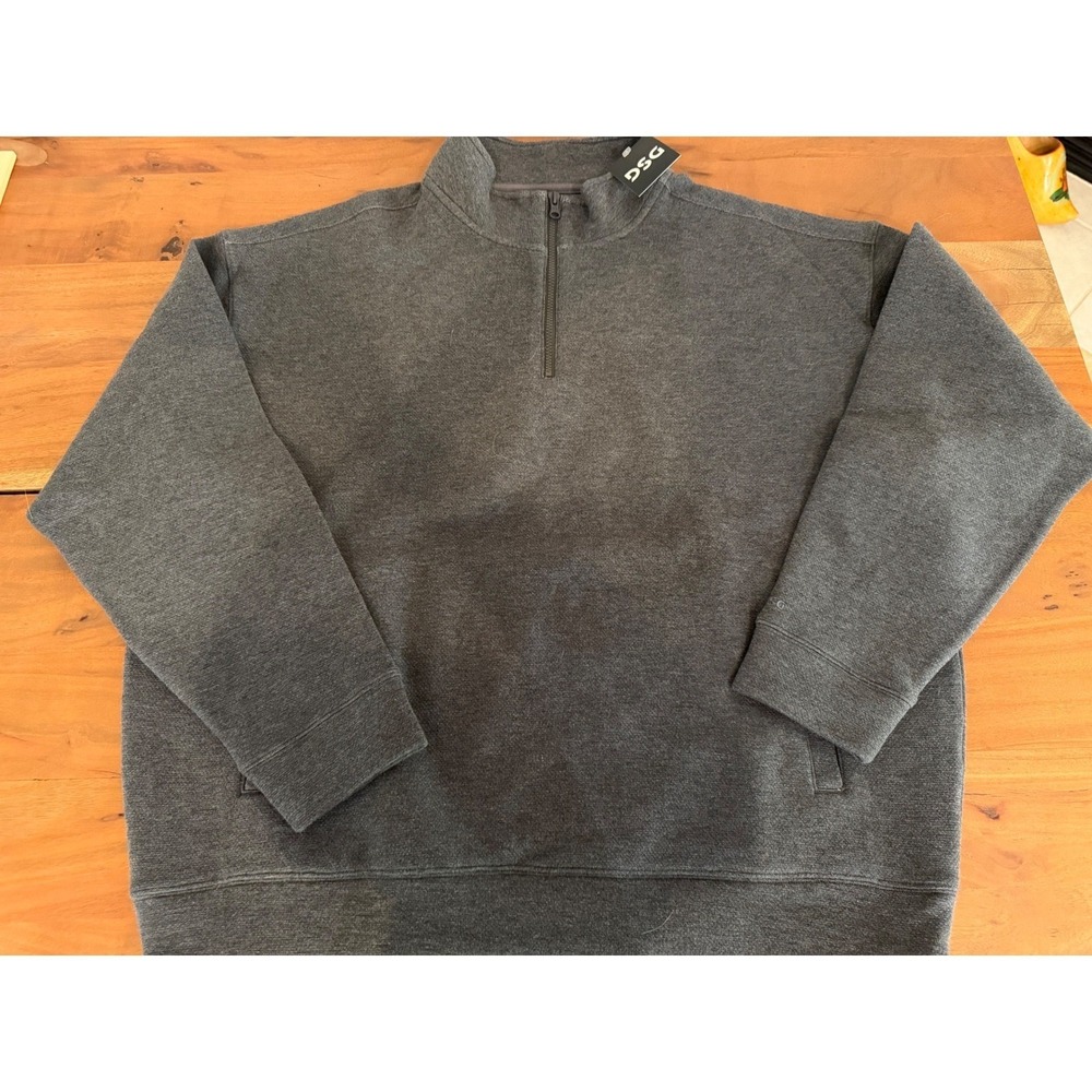 DSG Downtime 1/4 Zip Fleece Pullover Mens Large Dark Heather Gray DAM39H NWT